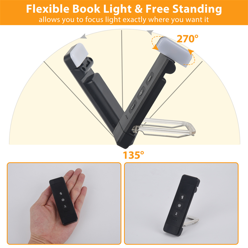 Clip-on bladwijzer boeklicht met timer USB oplaadbare leeslamp Mini Led-leeslamp Draagbare nachtkastje bureaulamp Leeslamp