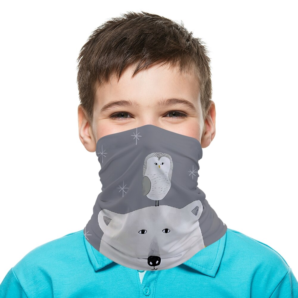 Bandana sans couture avec animaux à petits yeux pour enfants, bandeau, masque facial, écharpe tubulaire, cagoule, couvre-chef
