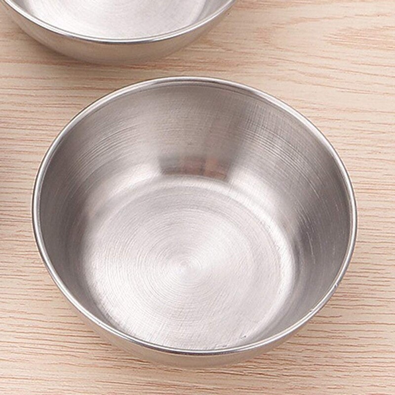 4Pcs Rvs Saus Gerechten Ronde Kruiden Gerechten Sushi Dompelen Kom Schotels Kom Mini Voorgerecht Platen