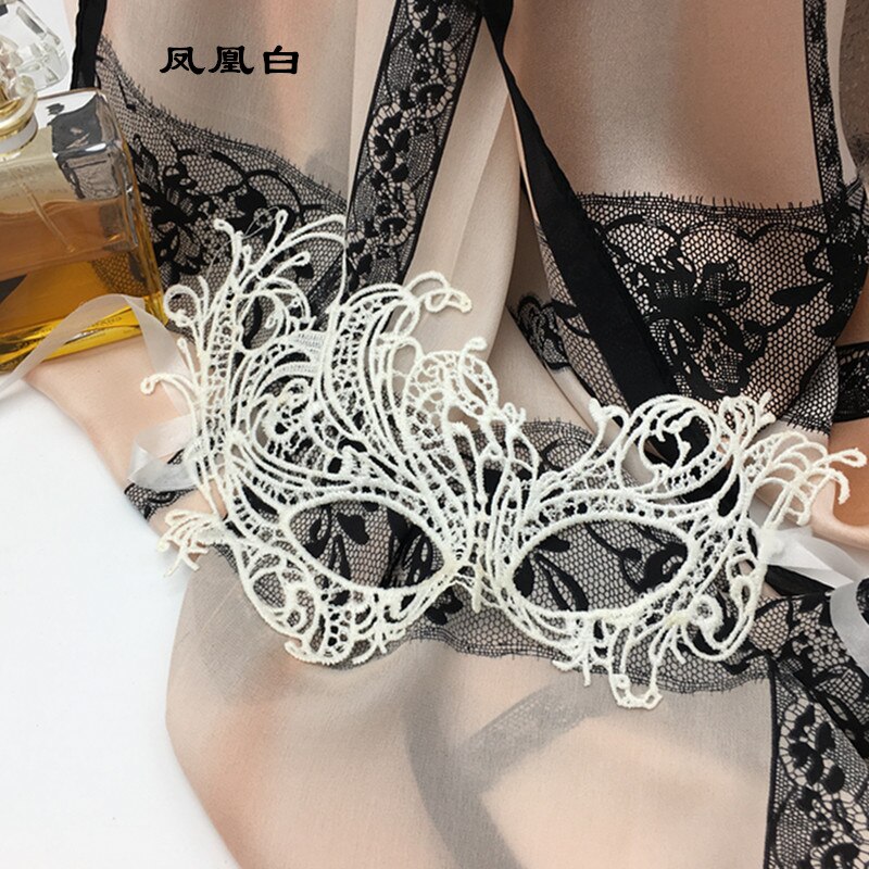 Halloween masquerade lace veil half face female sexy sexy eye mask white stereotype mask female adult charming enchantin: Style 1