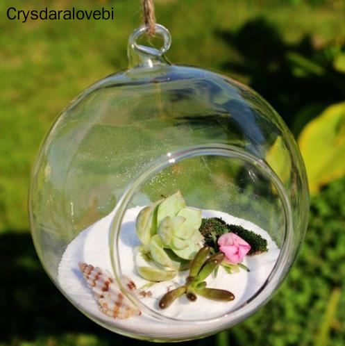 8 st boll klar hängande glas klot form vas blomma växter terrarium vas behållare mikro landskap