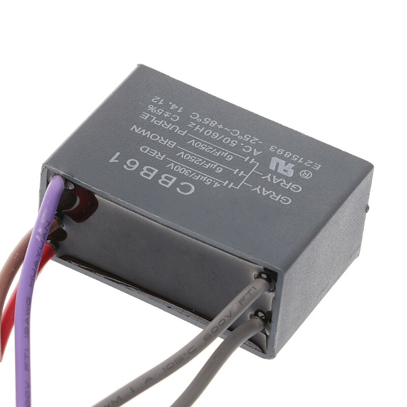 CBB61 Ceiling Fan Capacitor 4.5uf+6uf+6uf 5 Wire 250V 5 Speed Starting Capacitor