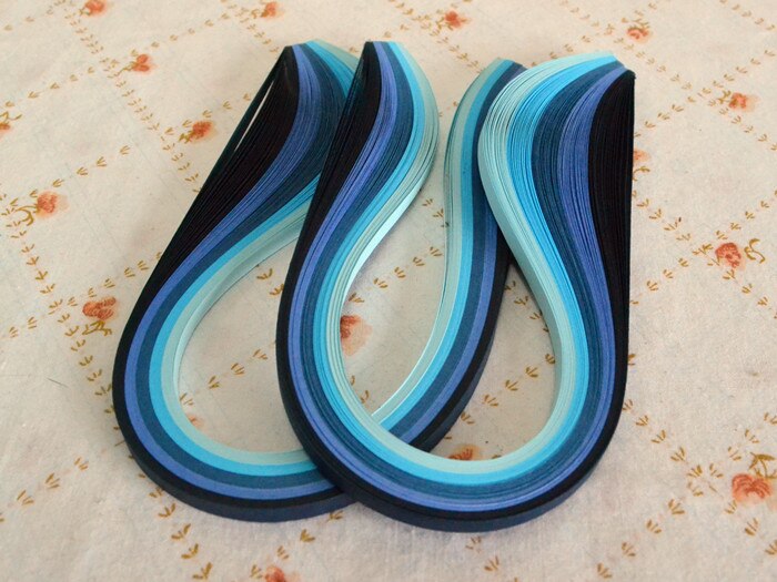 100PCS paper Quilling Paper 3,5,7,10,20mm x 39cm /pcs Mixed 5 Blue Gradient Colors colorful DIY Paper Material