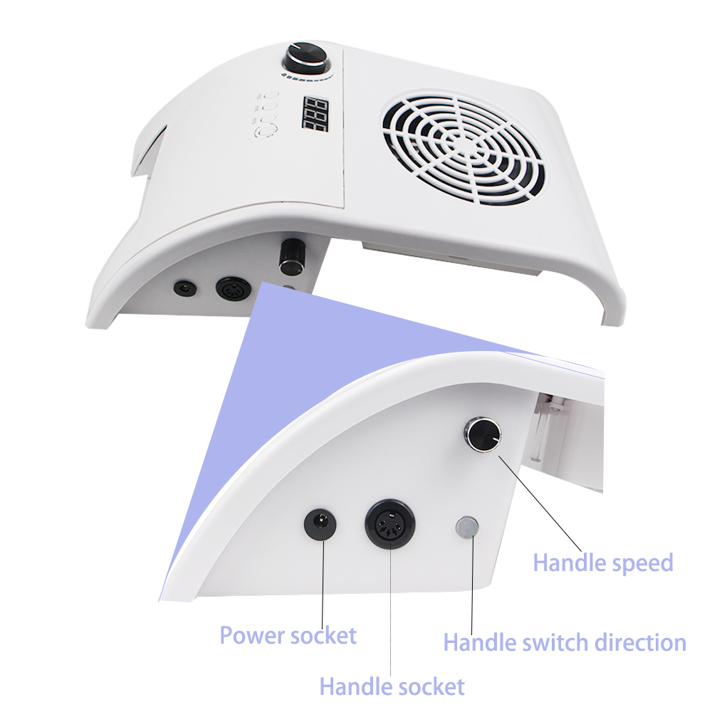 Aspirador de pó elétrico profissional, 140w, produto com função de 80w, uv, led, 60w, broca, pedicure, equipamento para limpeza de unhas