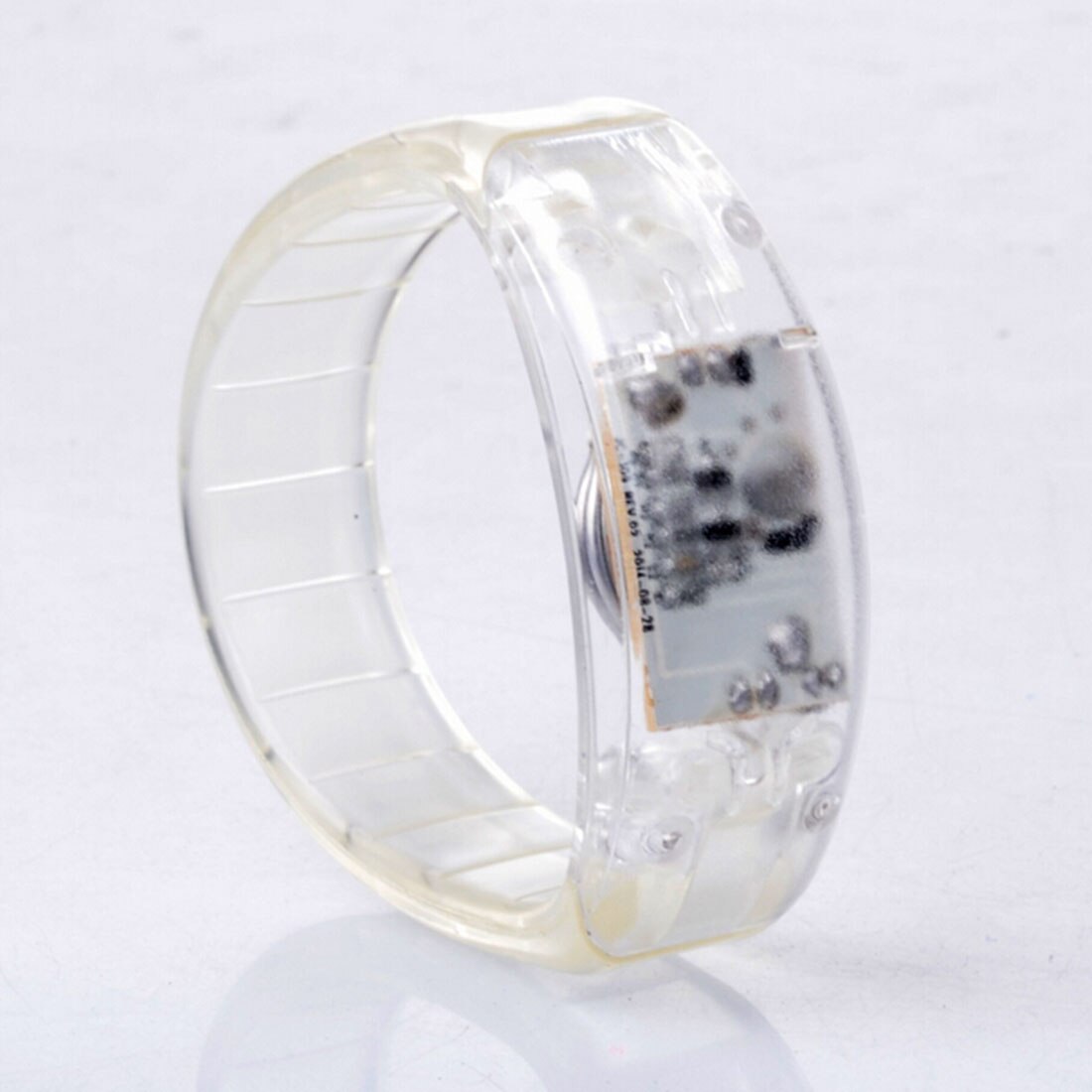 Pulsera con luz LED controlada por sonido, brazalete con brillo activado para , Festival: white