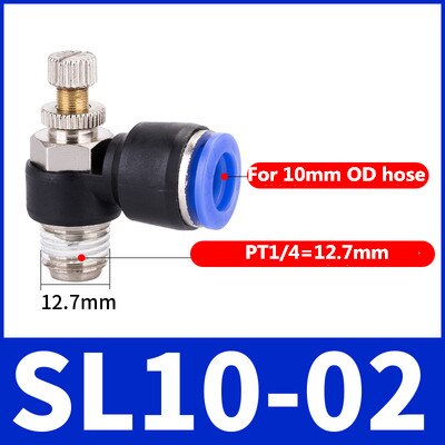 Luft  sl 1/8 1/4 3/8 1/2 hastighedskontrol pneumatisk fitting drosselventil controller 4 6 8 10mm slange slange hurtig forbindelse justerbar: 10-02