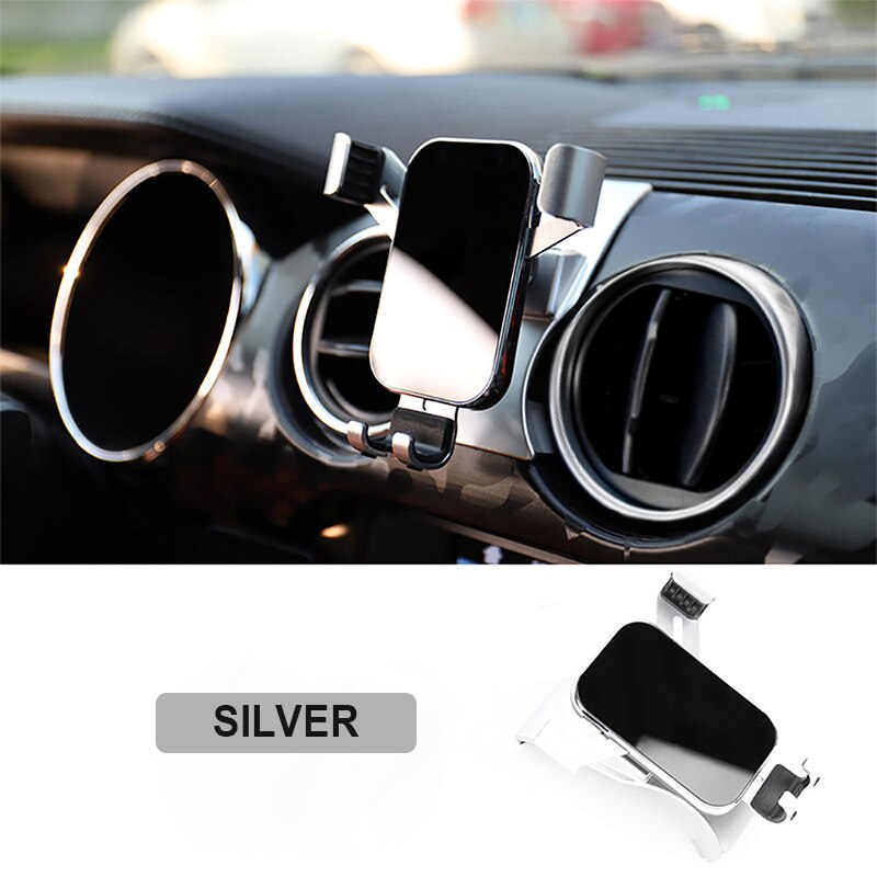 AIRSPEED for Ford Mustang Accessories Car Gravity Mobile Phone Holder Bracket 360° Rotating Stand: Silver