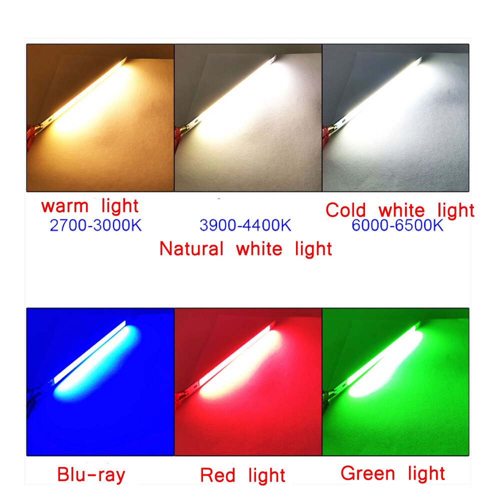 200 x 10mm lange strip cob lichtbron led lichtstrip 10w highlight 12v rood groen blauw wit licht 20cm
