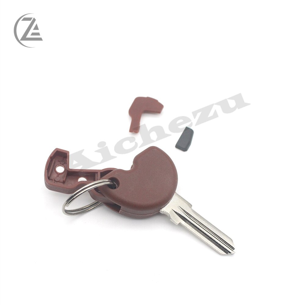 ACZ-llave ciega sin cortar, Chip transpondedor para Gilera, Vespa Piaggio, marrón,