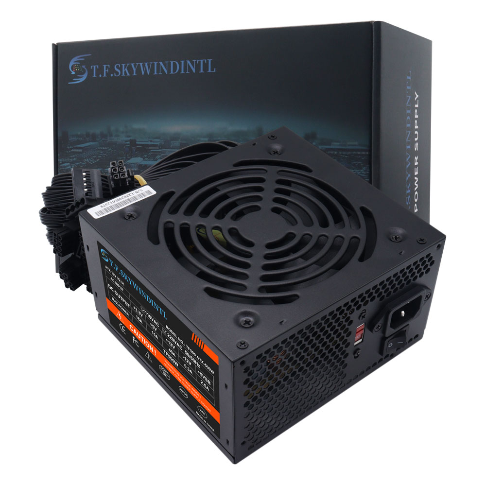 Alimentatore ATX Alimentatore non modulare da 500 W 20 + 4 pin Interfaccia di alimentazione a tensione intera 110-230 V Alimentatori per computer per giochi