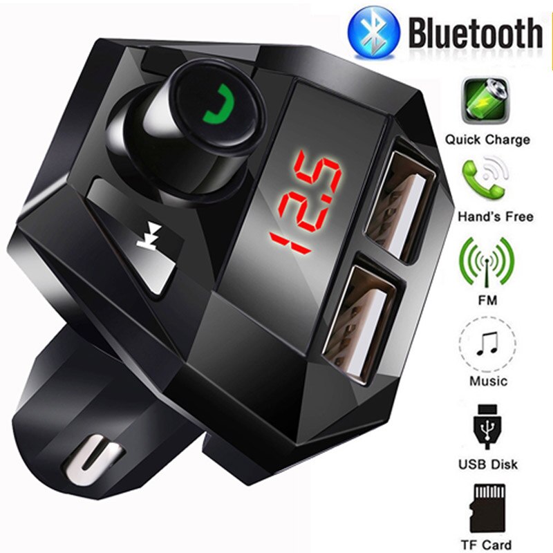 Car Bluetooth 5.0 Fm Transmitter Mp3 Player Fm Transmitter TF/U Support Fast Dual Receiver 3.1A Audio USB Handsfree Disk