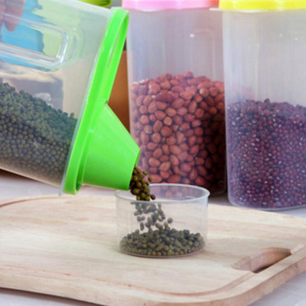 2.5L PP Food Storage Box Clear Plastic Container Set with Lids for Pouring Kitchen Storage Bottles Dry Grain Jars Tank