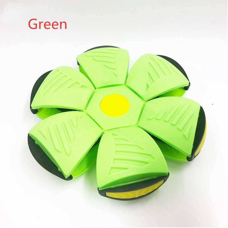 Bola de disco plana para niños, OVNI volador, Bolas Mágicas con luz Led, bolas de juguete para niños, juguetes para deportes al aire libre,: Green with LED