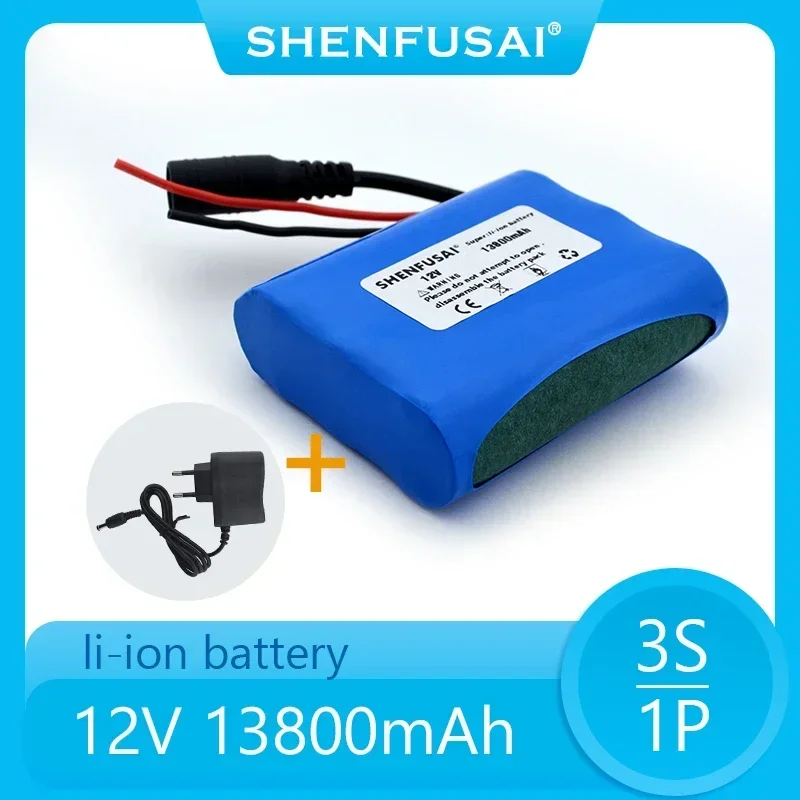 .12V.13800 mAh.3S1P.Batterie Au Lithium.18650.Batterie Au Lithium Pack Protection Conseil Rechargeable.1A Chargeur.