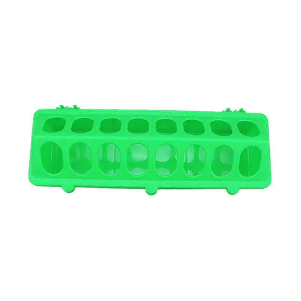 1PCS Clamshell Plastic Poultry Feeder Box With 16-Hole Ground Feeder For Chicken, Quail, Pigeon And Other Poultry Feeding Tools: Green
