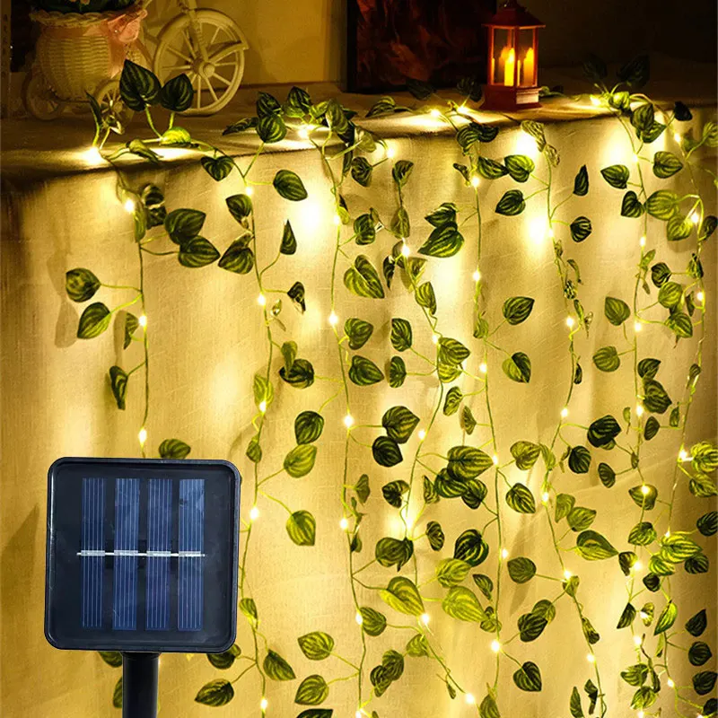 50/100 LEDs Green Leaf Fairy Lights String Künstliche Efeu Girlande Lichterkette für Weihnachtssträuße Hochzeit Schlafzimmer Dekoration: RGB / 11-15W