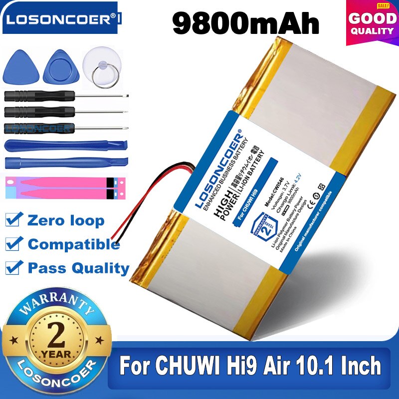 9800mAh Tablet PC Battery for CHUWI Hi9 Air 10.1 Inch Tablet PC CWI546 Li-polymer Rechargeable Accumulator Pack Replacement
