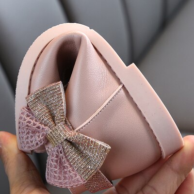 Kinderen Schoenen PU Leer Platte Laarzen Boog Knoop Kids Meisjes Prinses Enkel Zip Laarzen Casual Meisje Peuter Lederen Korte Laarzen schoenen