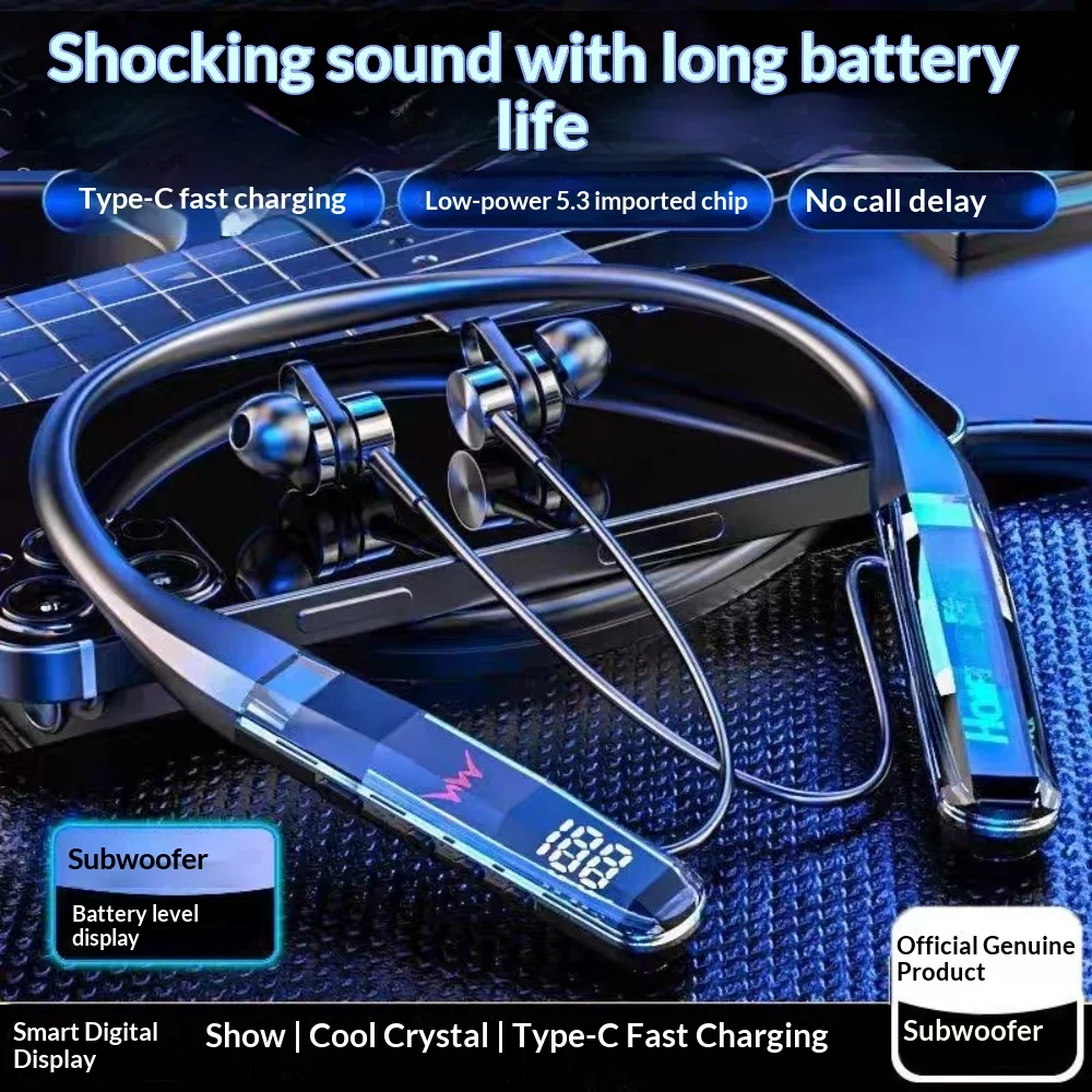 High Appearance Value Neck-hung Wireless Earphones Model Lossless Sound Noise Cancellation Sleep Fitness Ultra-