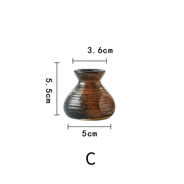 Japanese and Korean Seasoning Bottle Set Japanese Cuisine Sashimi Soy Sauce Bottle Pepper Pot Ceramic Spice Bottle Jar Set Retro: C