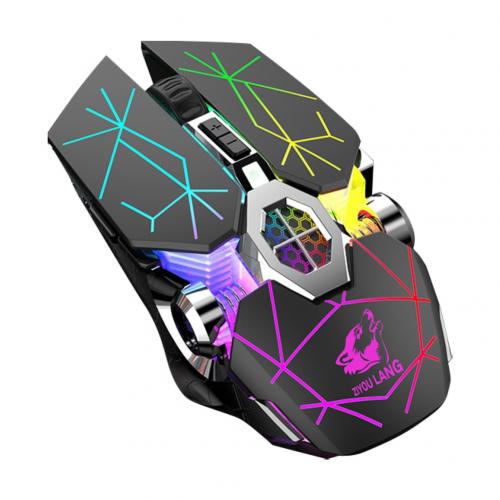 X13 Gaming Mouse Rechargeable Wireless Mouse Silent Ergonomic RGB LED Backlit 2.4G USB Optical For Laptop Computer: Star Black