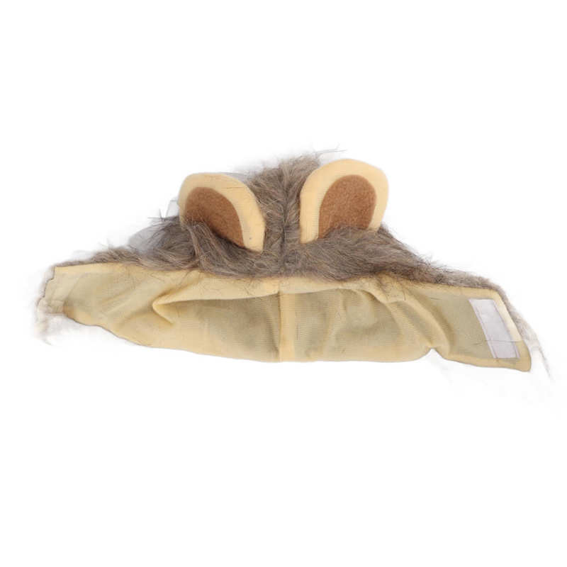 Cat Lion Mane Costume Adjustable Halloween Breathable Kitten Lion Hat with Plush Ears for Winter Lion Mane for Cats