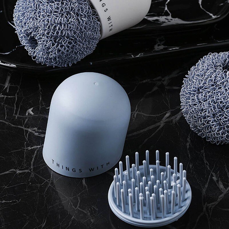 Køkken husholdning opvask vaskekande børste pande rengøring børste stål kugle rengøring kugle værktøj