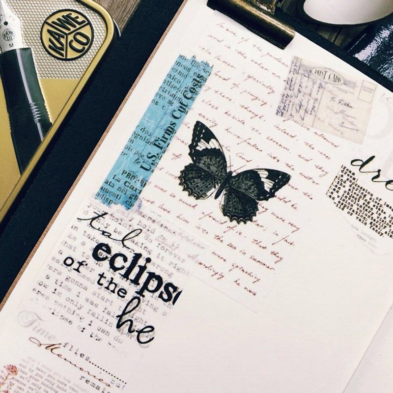 1 pcs Washi Tapes DIY Engels tijdschrift Papier gereedschap Masking Tape Decoratieve Plakband Scrapbooking Stickers Grootte 5M