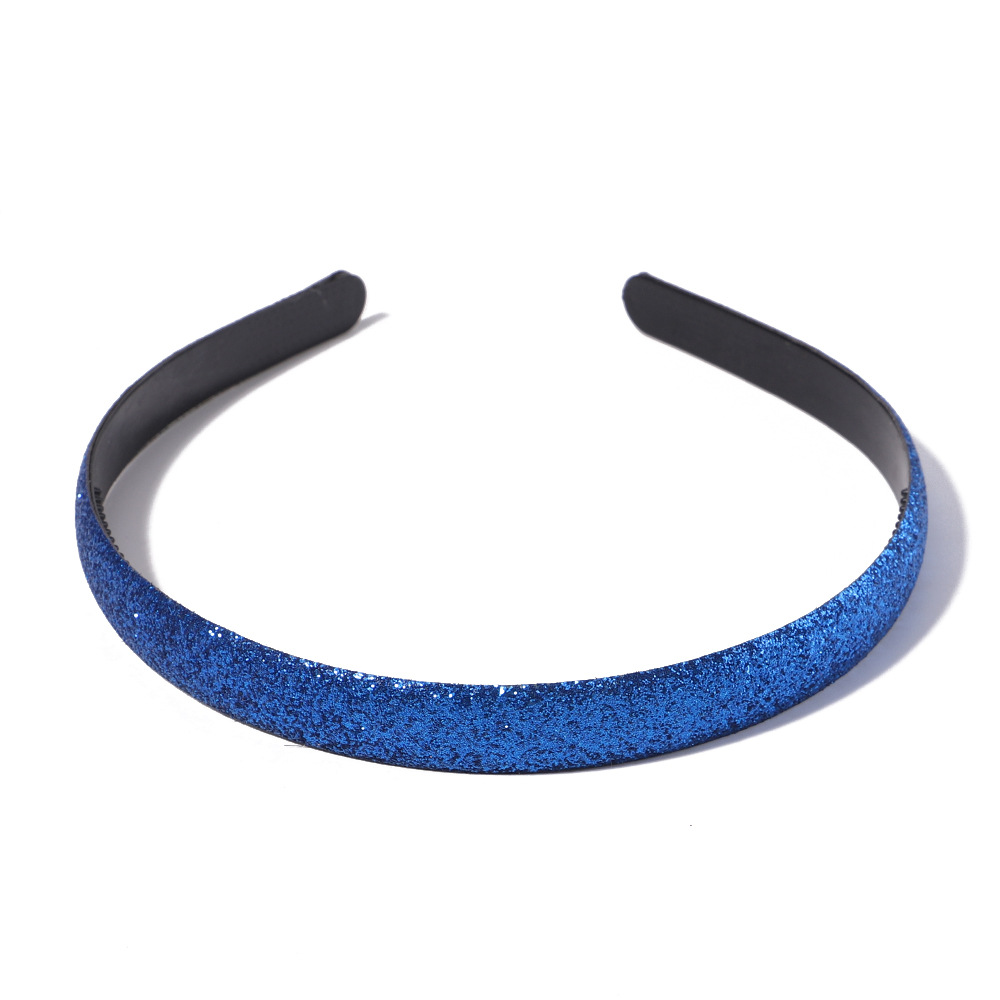 Macaron Sparkly Headbands Hairband Children Shining Head Hoop for Girls Brimmed Glitter Headdress Sweet Simple Hair Accessories: M / Blue