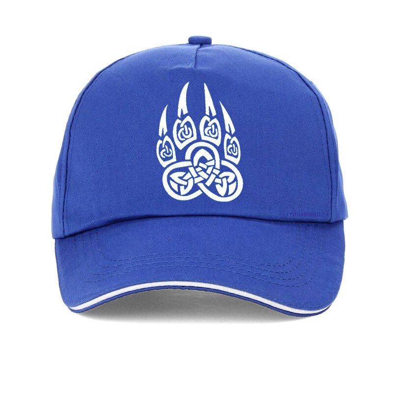 Amulet Viking Slavische God Symbool Afweren Veles Beerpoot Met Lucky Cap Mannen Vrouwen Viking Baseball Cap Gorra Hombre snapback: Blauw