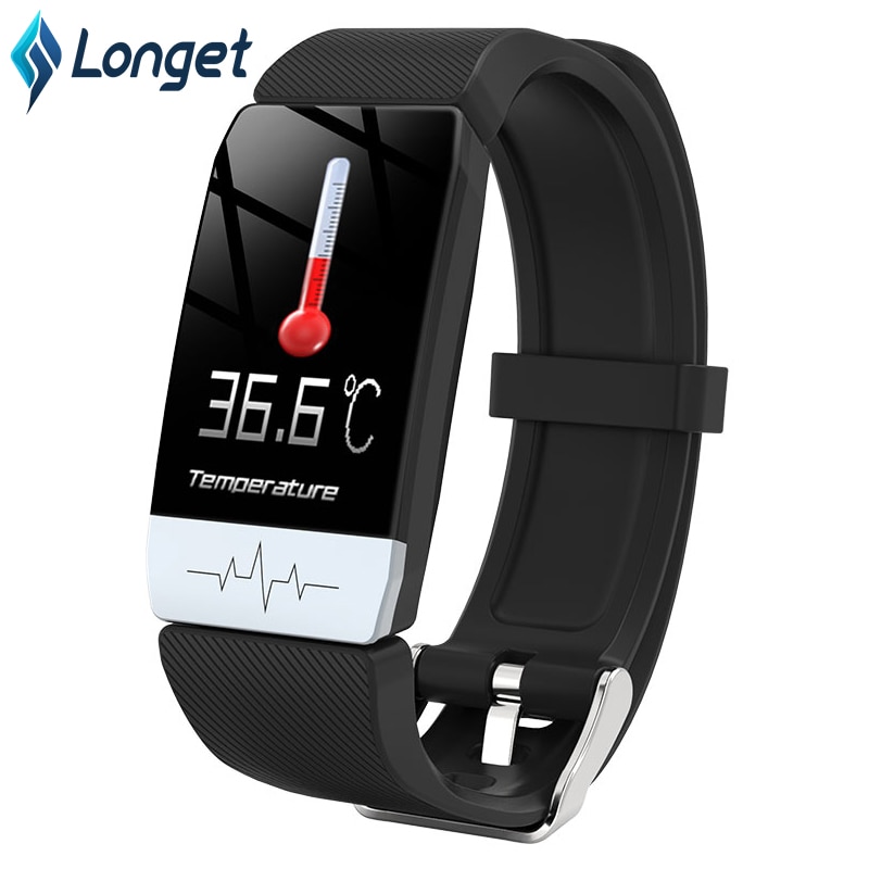 ] T1 Body Temperature Measure Smart Wristband Immunity ECG Monitor Smartwatch with IP67 Waterproof Heart Rate Monitoring
