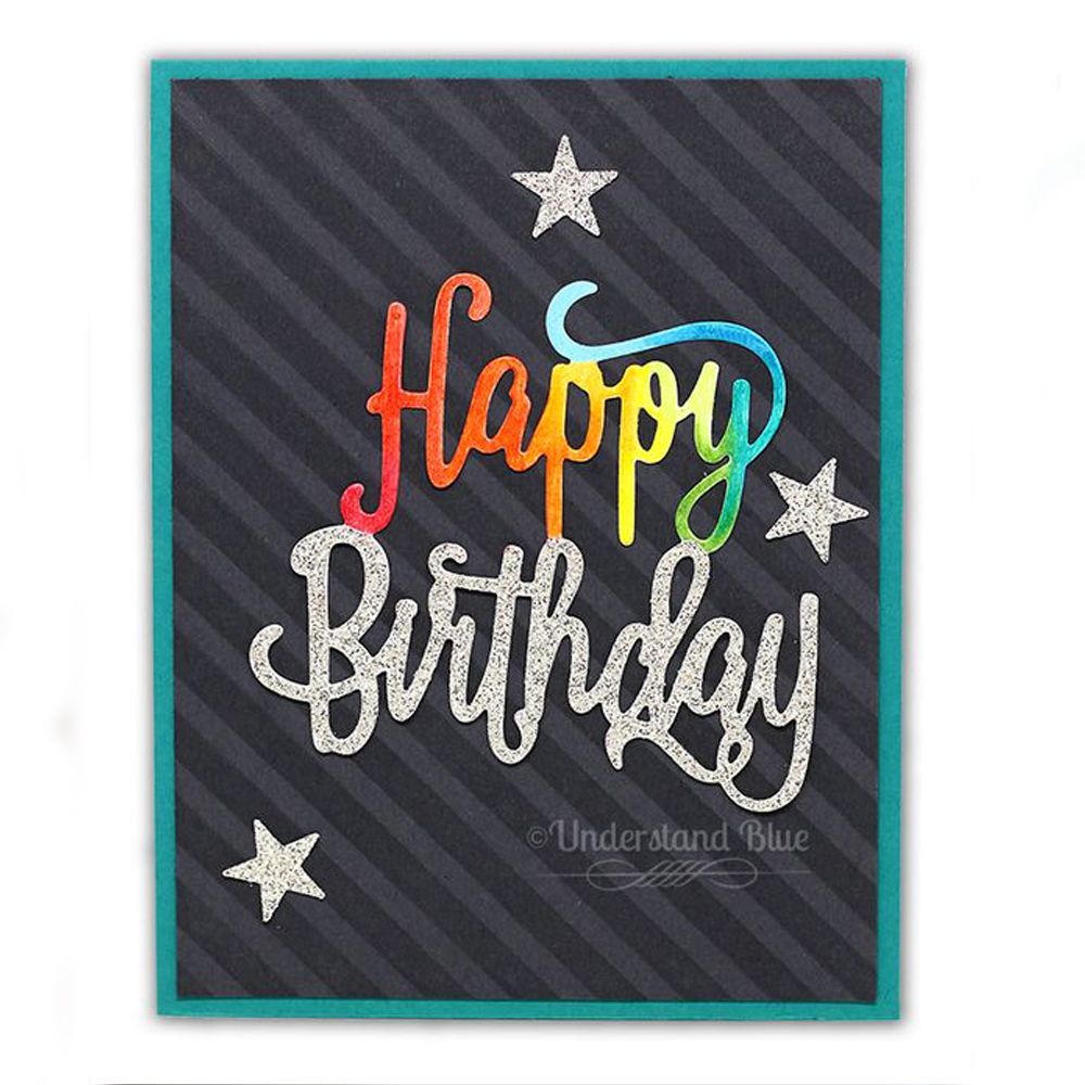 Troqueles de corte de Metal feliz cumpleaños, plantilla álbum de recortes repujado decoración de álbum de fotos Tarjeta de papel para manualidades, de de cumpleaños