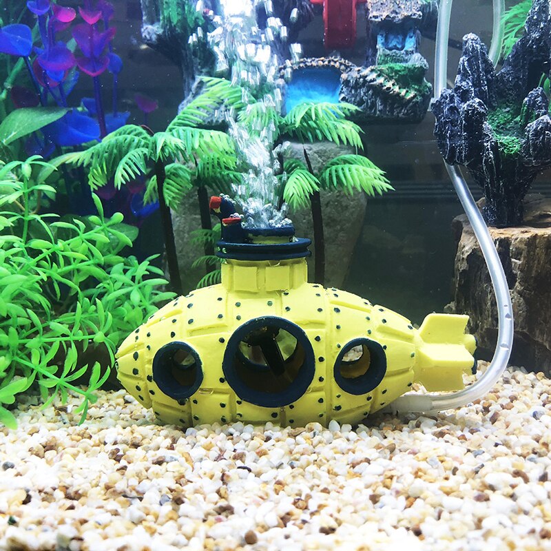 Fish Tank Decoration Landscaping Fish Hiding Submarine Ornaments Can Be Plugged in Aerator Oxygen Supply Aquarium Accessories