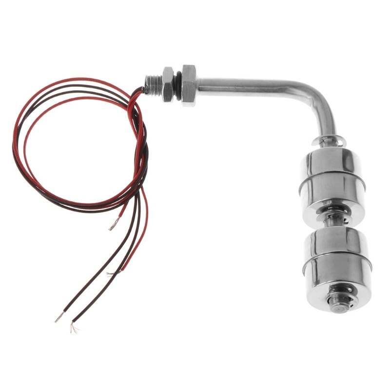 Acier inoxydable à Angle droit capteur de niveau d'eau liquide flotteur interrupteur réservoir piscine 10W