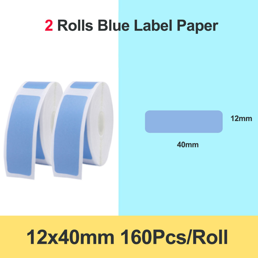 Niimbot D11 / D110 Etikett Drucker Selbstklebende Drucker Papier Preis Supermarkt Etikett Thermische Schalter Schlüssel Etikett Aufkleber Schreibwaren: Blau 12x40mm x 2