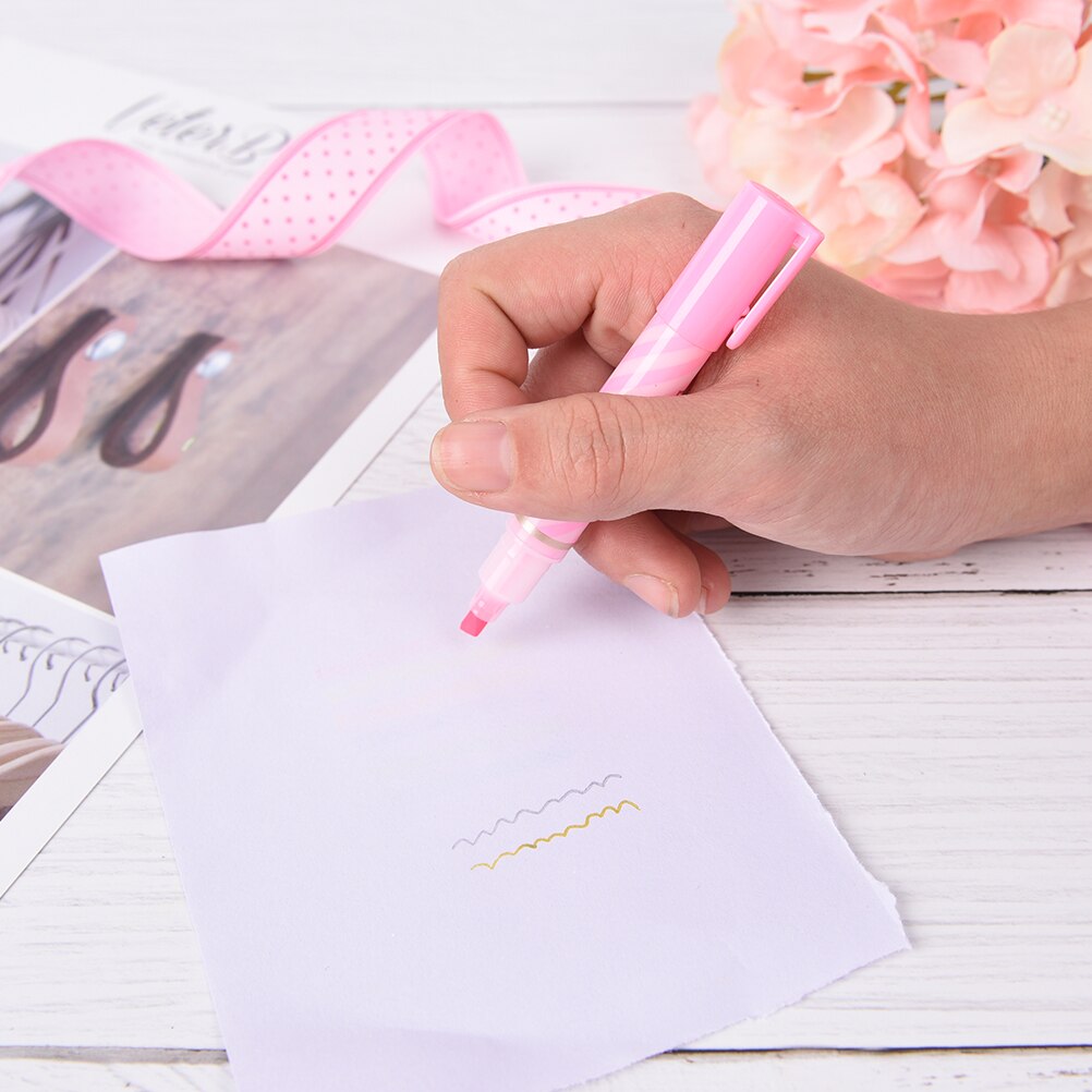 6 uds. Bolígrafos lindos Mini Resaltadores 6 colores/paquete Kawaii pluma Oficina suministros papelería