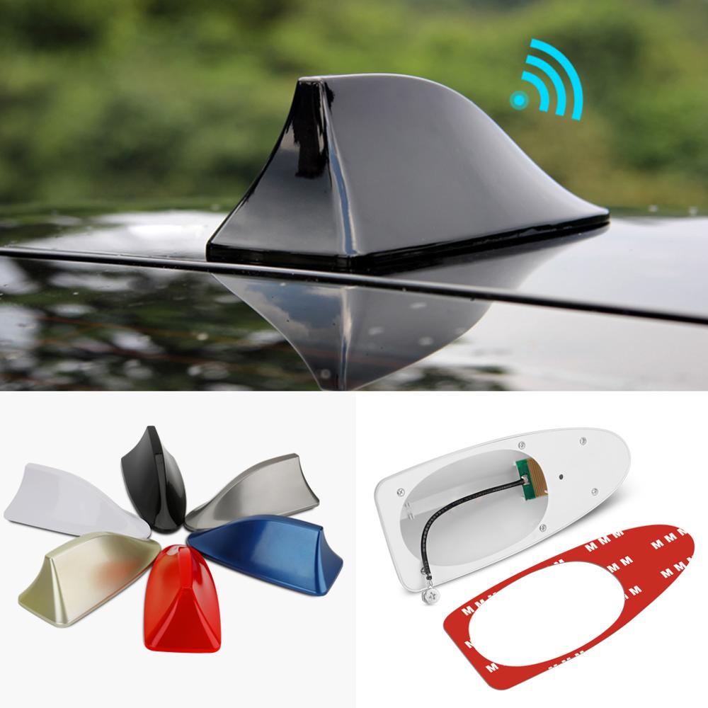 Universal Car Shark Fin Antenna Car Radio Aerials FM/AM Signal Protective Aerial Car Styling Car Roof Decoration Sticker Base