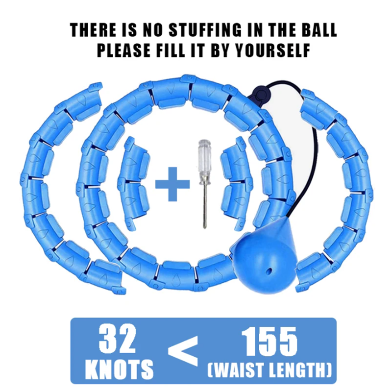 Cerchio per esercizi ponderato per adulti Cerchio per fitness infinito con nodi di perdita di peso con collegamenti aggiuntivi 2 in 1 regolabile e staccabile: Blu