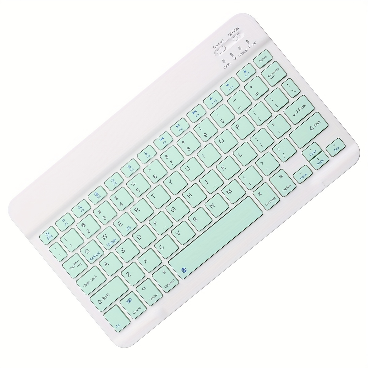 Ultra-thin Wireless Keyboard,10-inch Bluetooth-compatible Keyboard, Type-C Charging, for Tablet, PC, iOS, Android, Windows: green