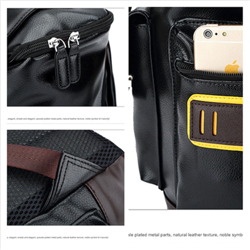 sac à dos en simili cuir polyuréthane hommes sacs à dos pour sac d'école sacs pour ordinateur portable homme étudiant sac voyage sacs grande capacité affaires