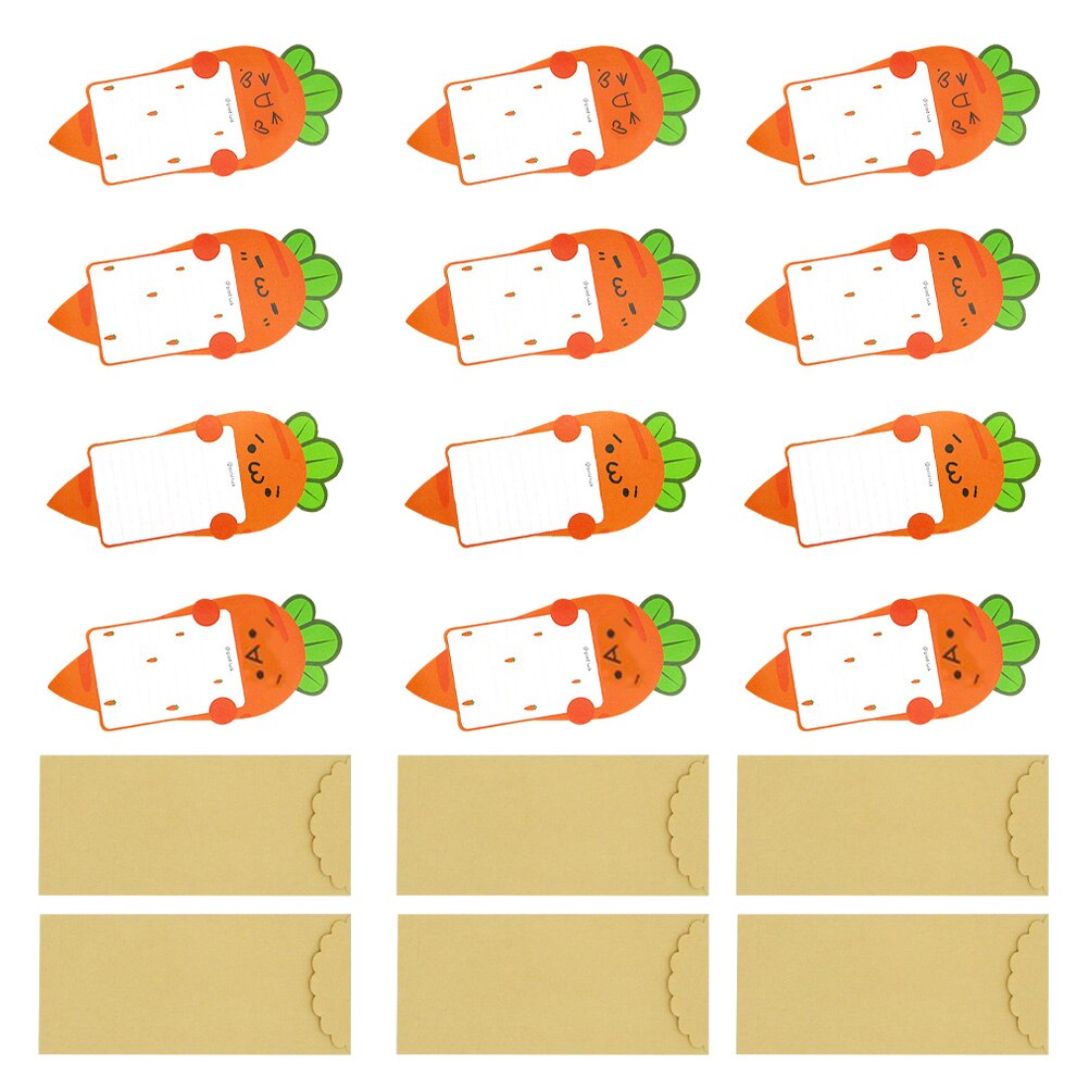 6 Sets of Literary Note Papers Cartoon Writing Paper Kraft Office Envelopes (Random Style): Default Title