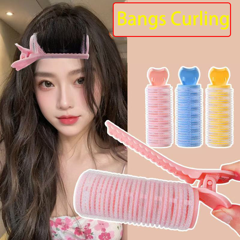 Lazy Fluffy Bangs Clips Lockenstab Haar Top Styling Air Overnight Lockenwickler Haarwurzelrollen Lockenklammern Heizloser Lockenwickler