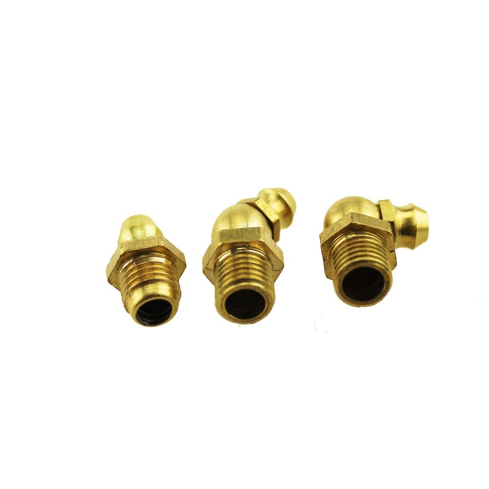 5Pcs 10Pcs M6 M8 M10 Buitendraad 1Mm Pitch 45 90 Graden Rechte Messing Hydraulische Zerk Vet tepel Fittings