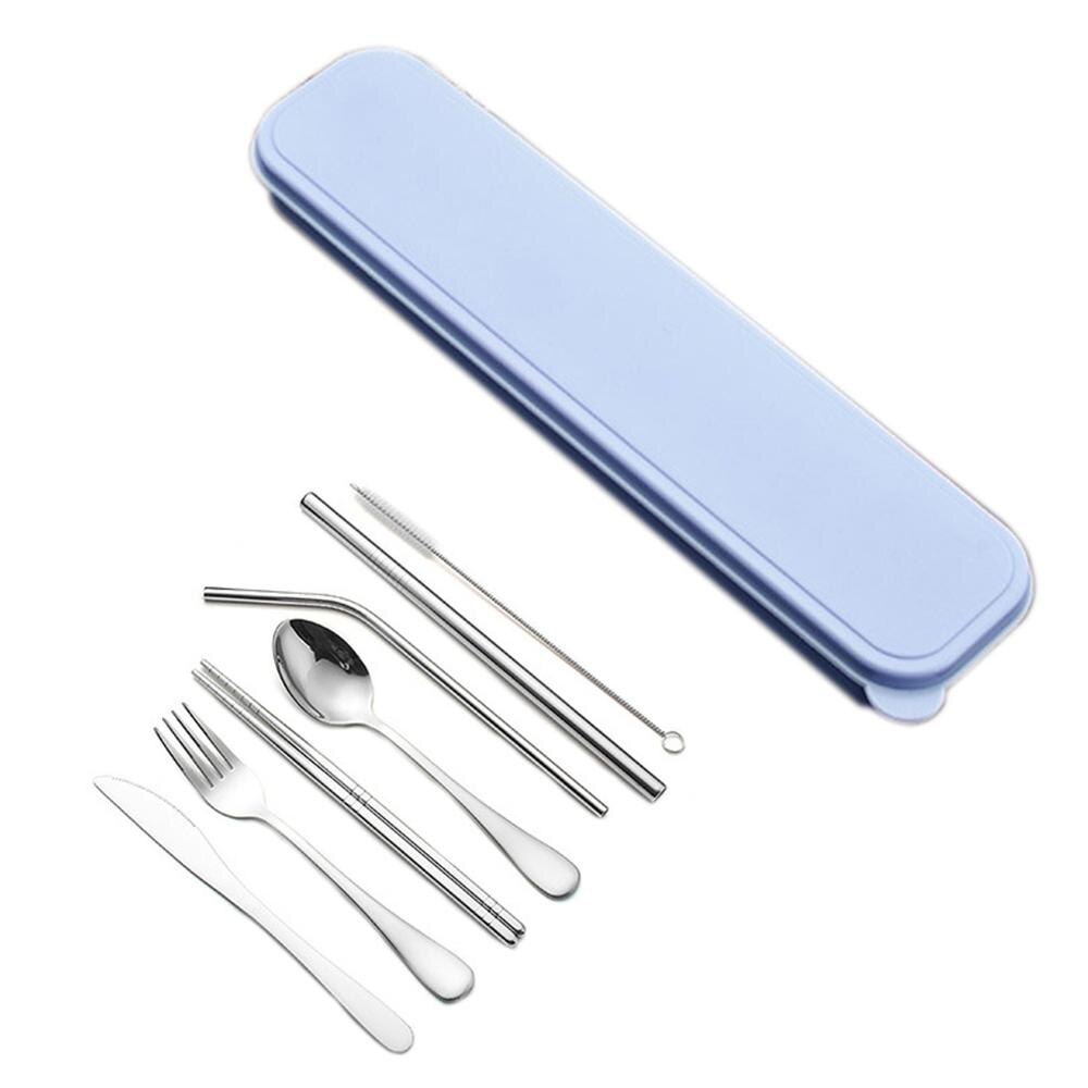 Juego de vajilla de Metal, juego de vajilla de acero inoxidable, para el hogar, oficina, viajes, Camping, cubiertos, accesorios de vajilla de cocina portátil: NO.2