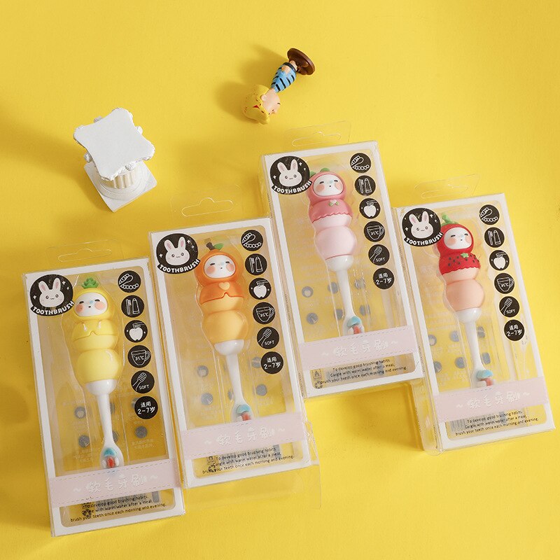 Leuke Kids Tandenborstel Met Cartoon Handvat Ultra Zachte Tandenborstel Voor Baby Dental Care Kids Training Tanden Borstel Voor 0-6 Jaar Oud