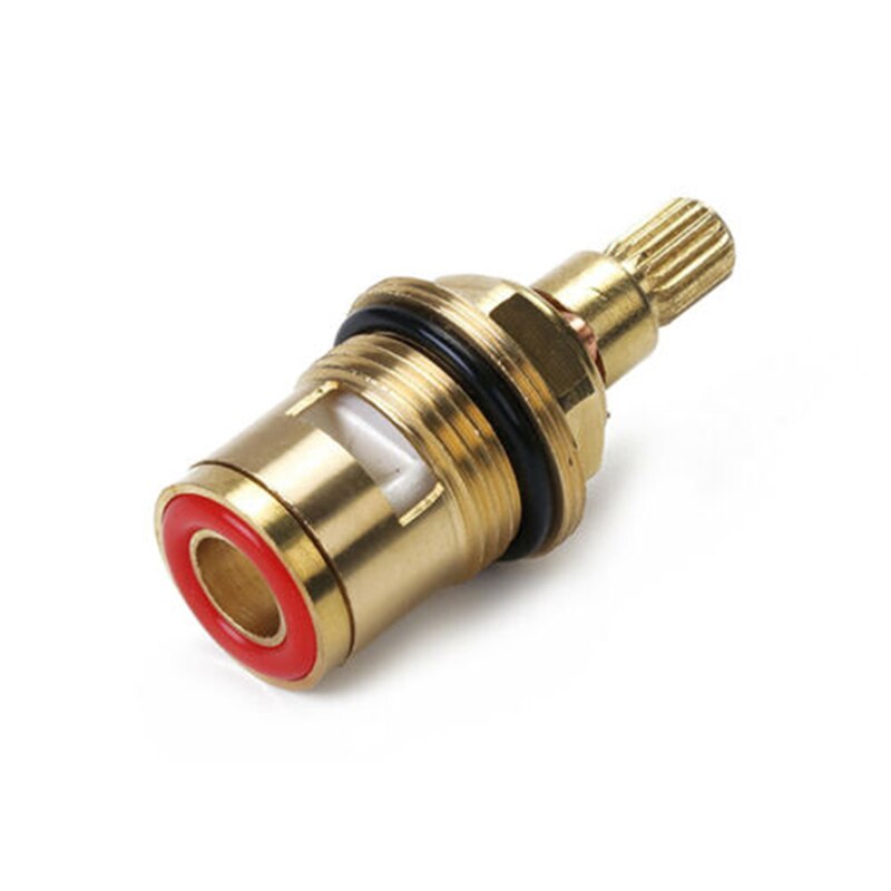 2PCs Tap Valves Replacement 1/2" Brass Tap Cartridge Valves Ceramic Disc Gland Quarter Turn 20 Teeth Fitting Connections