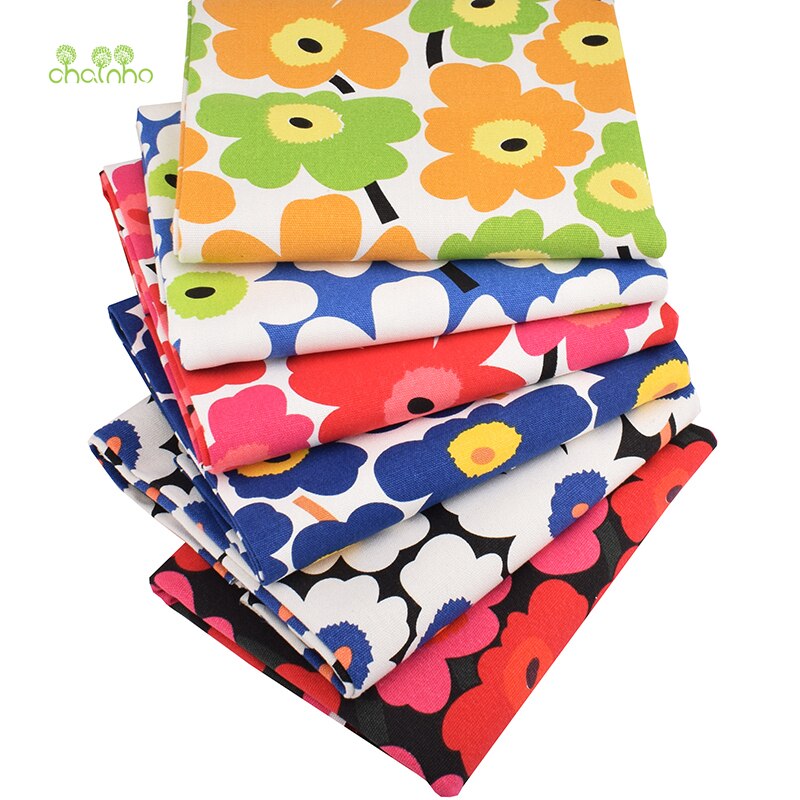 Motifs de fleurs de soleil Six couleurs, tissu en toile de coton, tissu de couture fait main pour sac à rideau de canapé, matériel de décoration de la maison