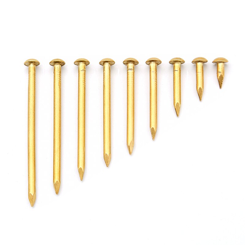 Clous de fixation en cuivre pour meubles, grande taille 3*10 12 15 20 25 30 35 40 45 50mm, accessoires de quincaillerie, clous ronds en cuivre