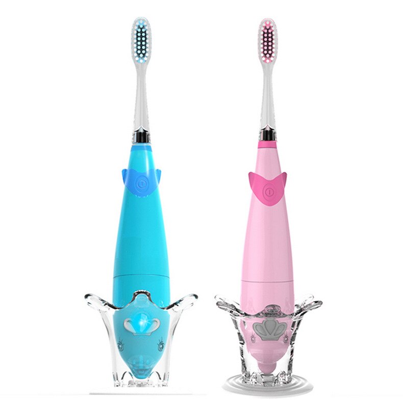 Seago enfants Brosse À Dents Électrique LUMIÈRE LED Imperméable À L'eau Douce Fourrure Faible Choc Onde Sonore 3-6 Ans Enfant Et bébé