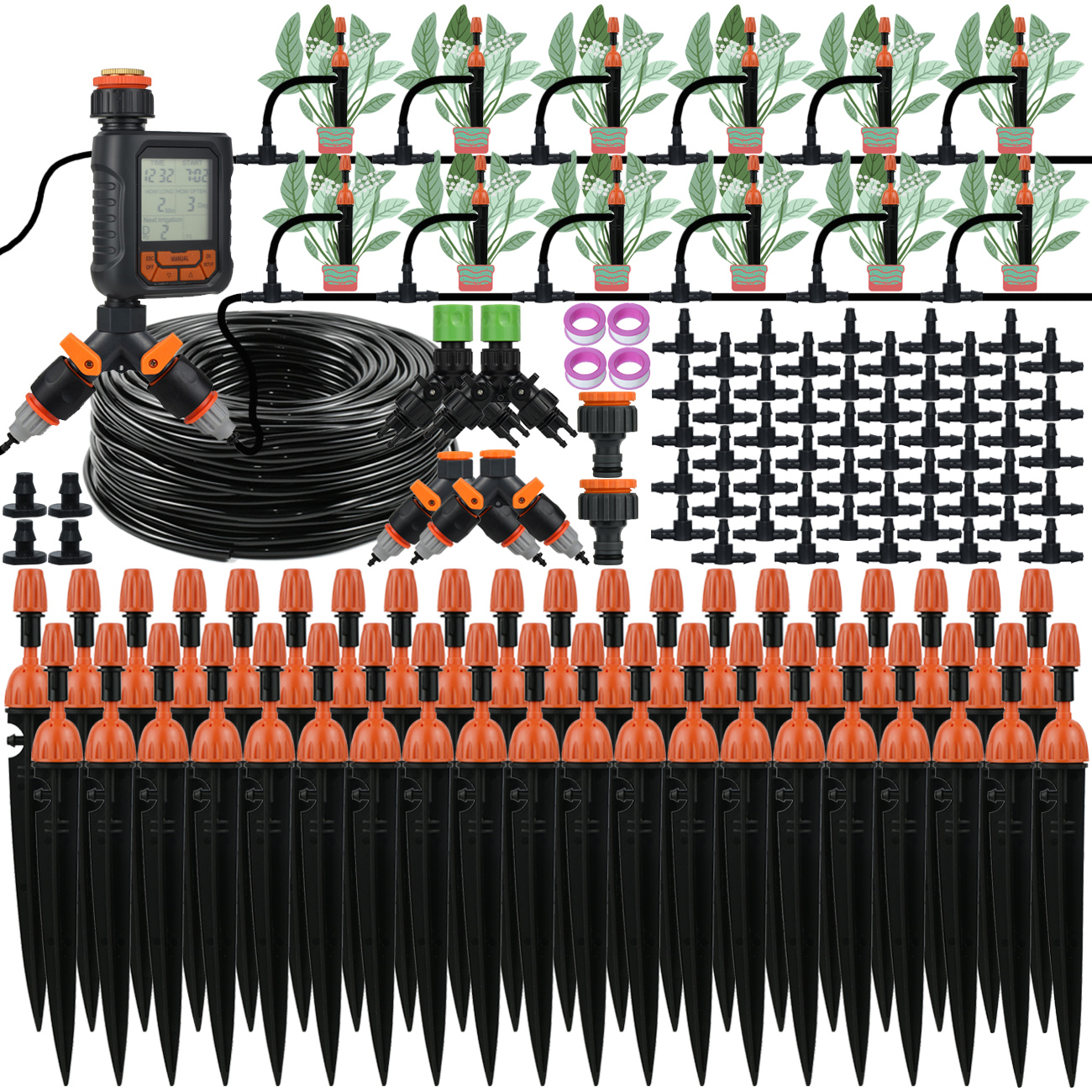 KESLA Tuin Micro Druppelirrigatiesysteem Kit 1/4 ''Dripper Sprinkler Automatische Watering Kit voor Pot Bonsai Balkon Kas